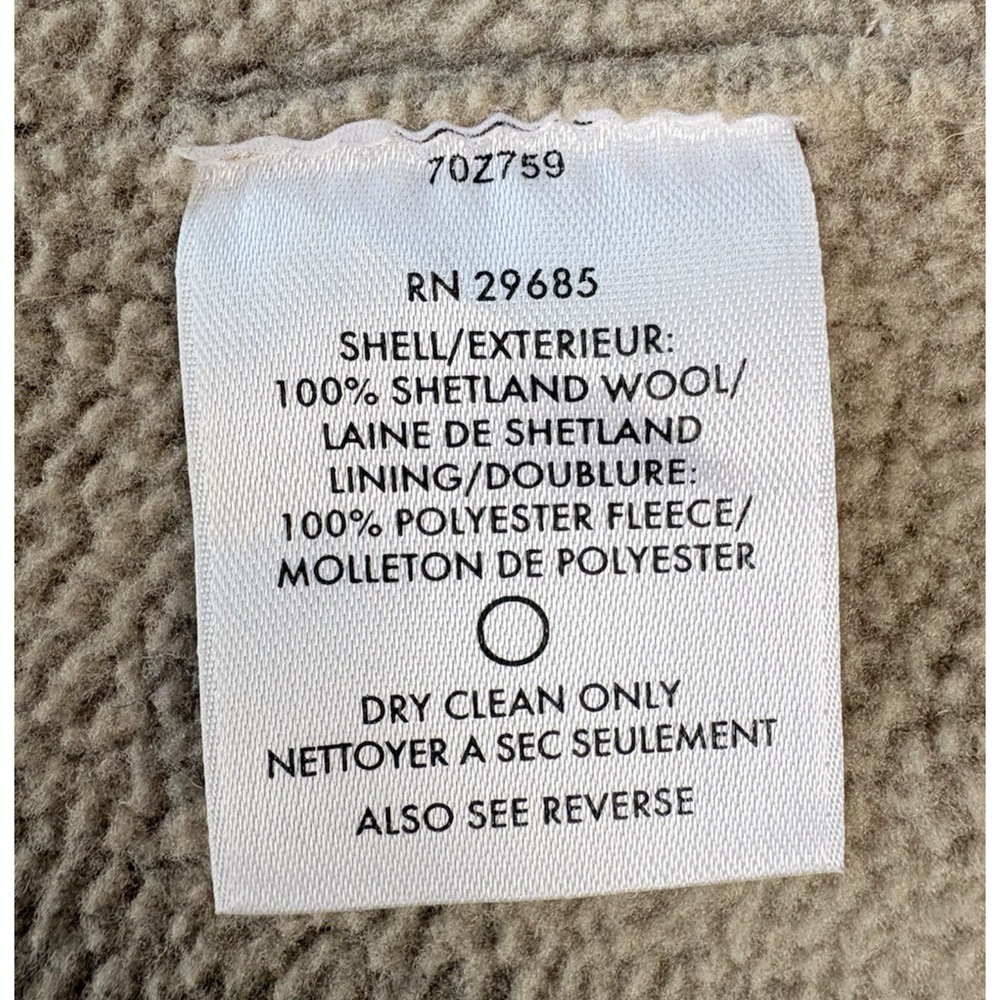 Pendleton Shetland Wool Zip Front Sweater Vest Fleece Lined Beige Tan Medium - Picture 13 of 16